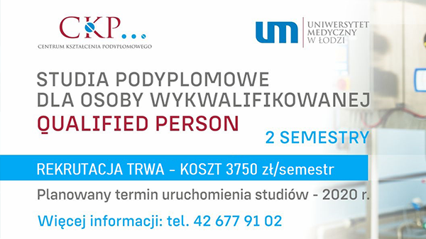 Studia podyplomowe dla Osoby Wykwalifikowanej – Qualified Person